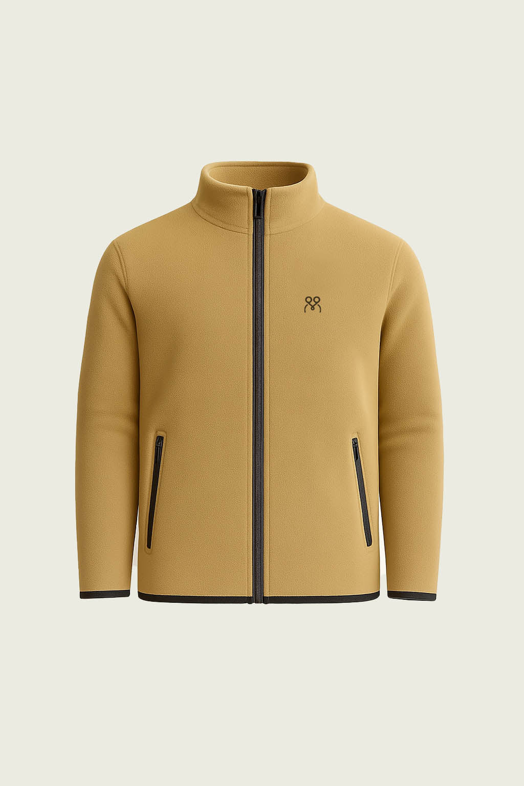 Beige Fleece Cardigan Workwear - Zippered Pockets | Mole Uniform