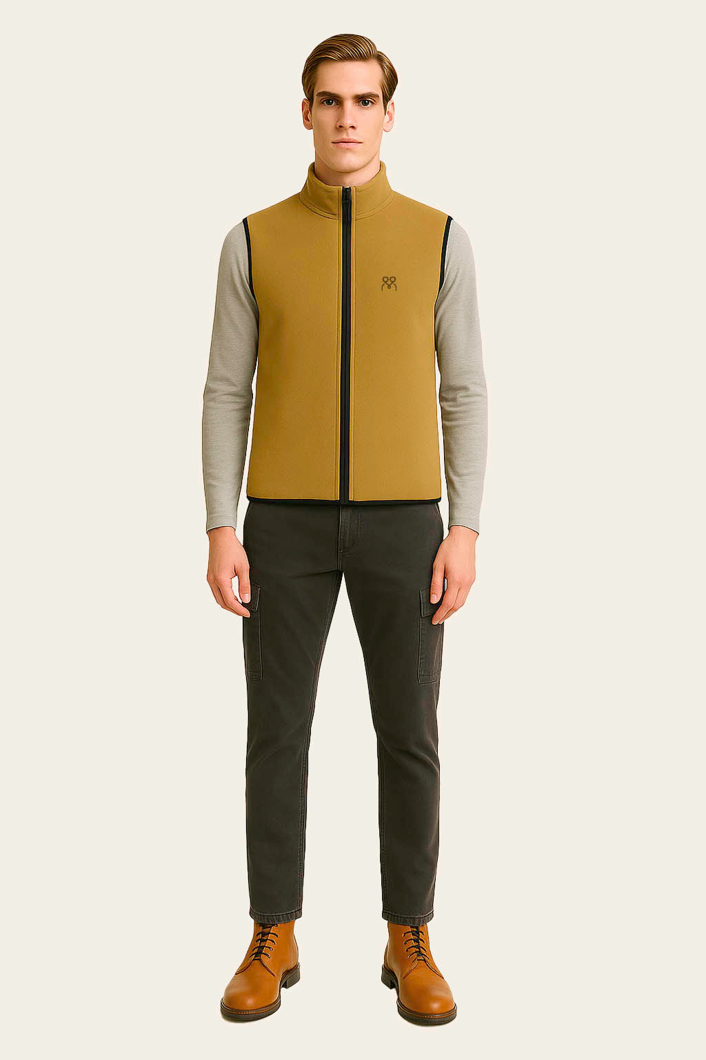 Bej Polar Yelek İş Kıyafeti - Fermuarlı | Mole Uniform