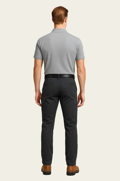 Light Grey Short-Sleeved Work T-Shirt - Polo Collar | Mole Uniform