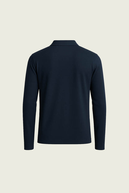 Lacivert Uzun Kollu İş T-Shirt - Polo Yaka | Mole Uniform