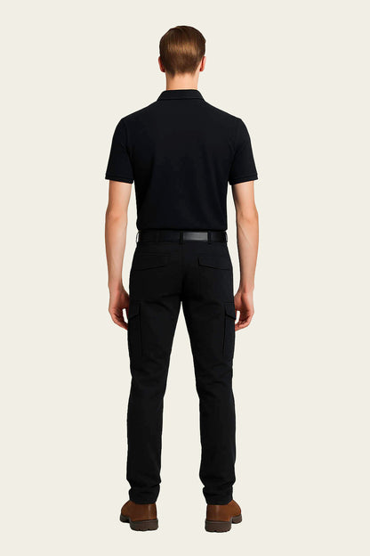 Siyah Kısa Kollu İş T-Shirt - Polo Yaka | Mole Uniform