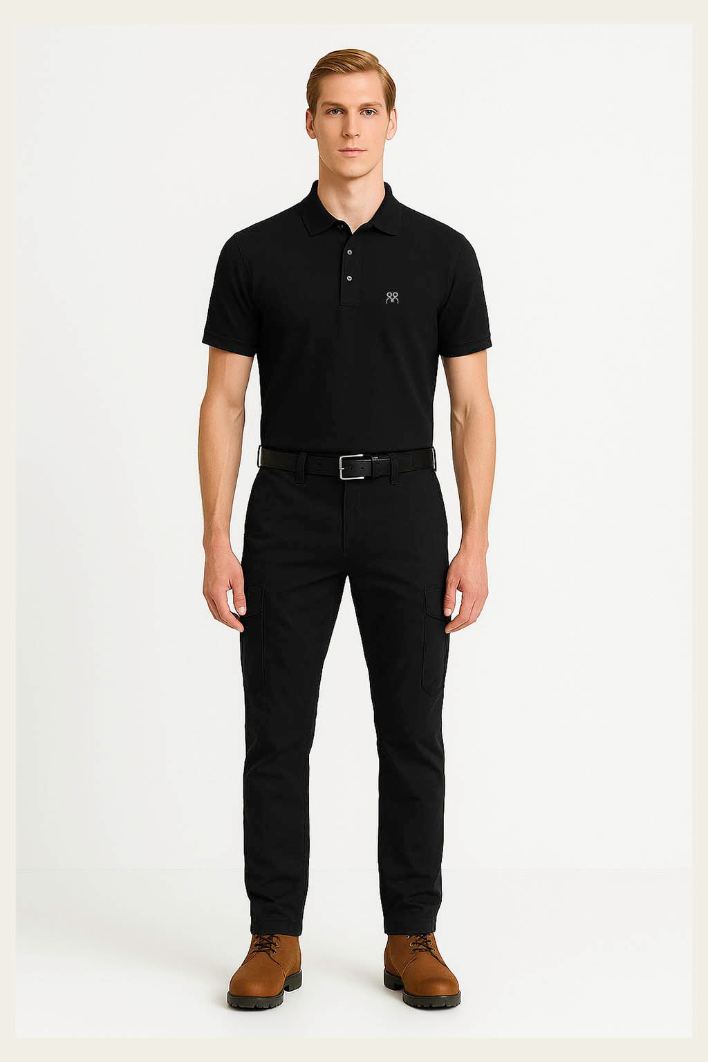 Siyah Kısa Kollu İş T-Shirt - Polo Yaka | Mole Uniform