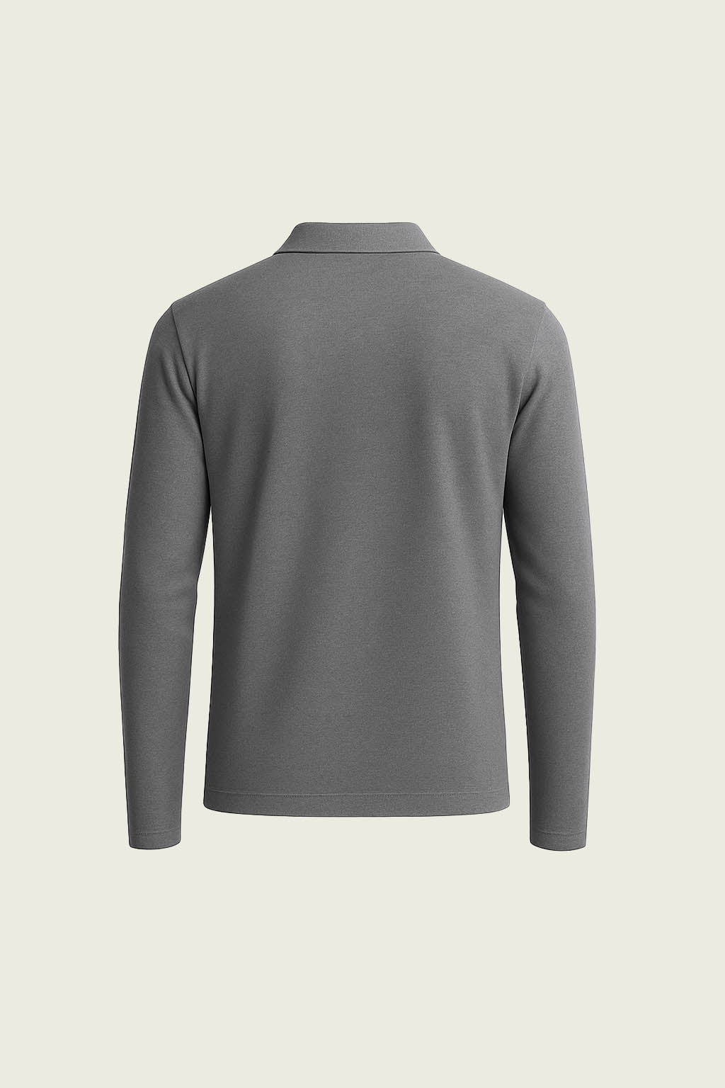 Açık Gri Uzun Kollu İş T-Shirt - Polo Yaka | Mole Uniform