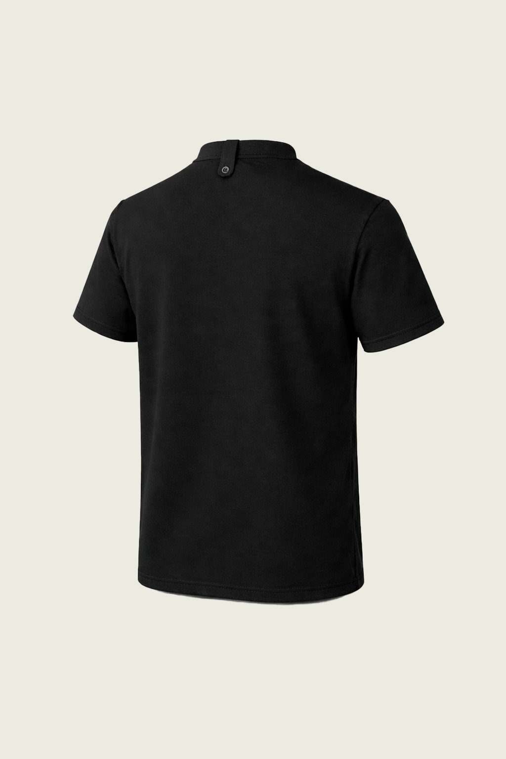 Black Mandarin Collar Button-Down Chef T-shirt | Mole Uniform