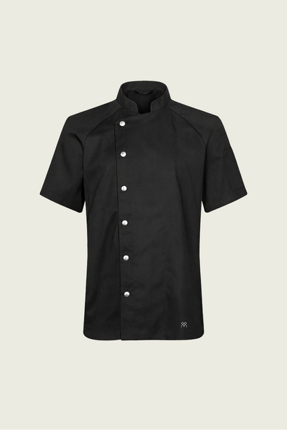 Siyah çift çıtçıtlı, bir sırası gizli tasarım şef ceketi - Mole Uniform