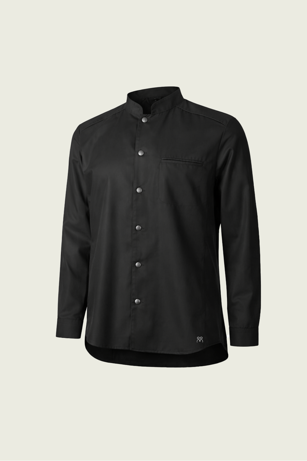 Siyah tek sıra çıtçıtlı modern şef ceketi - Mole Uniform