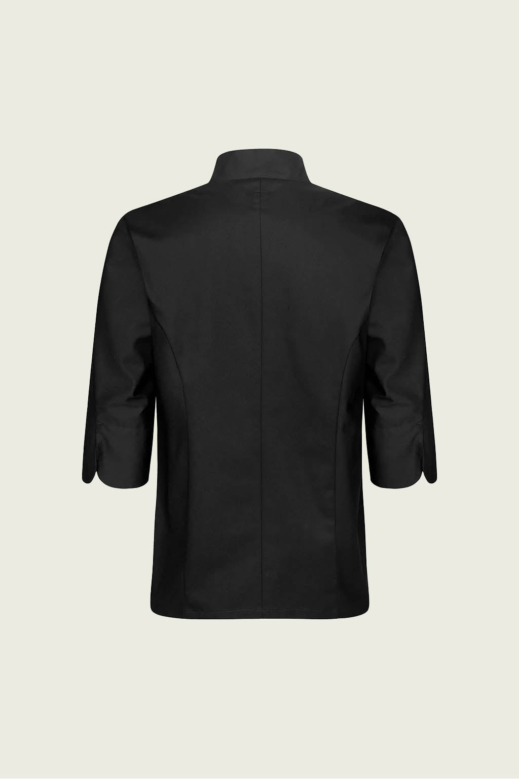 Logolu siyah truvakar kol şef ceketi - Toptan butik restoran üniforması