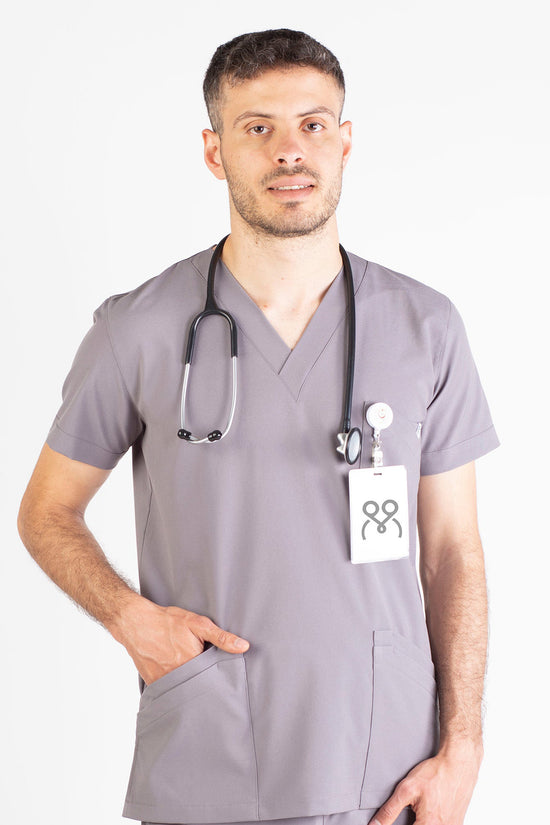 Primus Theca Outlet antrasit V yakalı erkek scrubs - Moleuniform outlet ürün